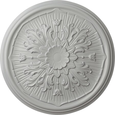 Ekena Millwork Luton Ceiling Medallion (Fits Canopies up to 1 1/8"), Hand-Painted Frost, 15 3/4"OD x 5/8"P CM16LUFRF